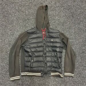 Black Polo Ralph Lauren Performance puffer jacket hood & red drawstrings size XL